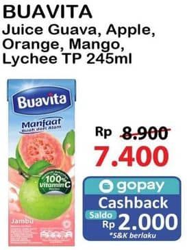 Promo Harga Buavita Fresh Juice Guava, Apple, Orange, Mango, Lychee 250 ml - Alfamart