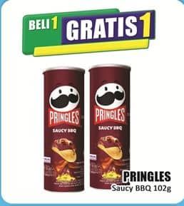 Promo Harga Pringles Potato Crisps Saucy BBQ 107 gr - Hari Hari
