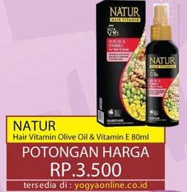 Promo Harga NATUR Hair Vitamin Olive Oil Vit E 80 ml - Yogya