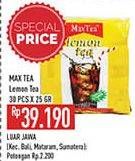 Promo Harga Max Tea Minuman Teh Bubuk Lemon Tea per 30 sachet 25 gr - Hypermart
