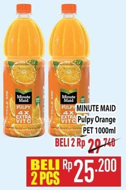 Promo Harga Minute Maid Juice Pulpy Orange 1000 ml - Hypermart