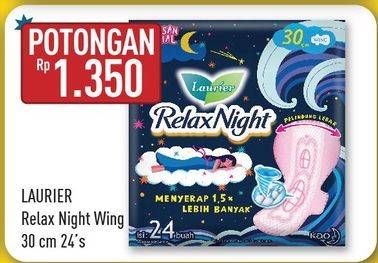 Promo Harga Laurier Relax Night 30cm 24 pcs - Hypermart