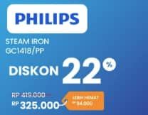 Promo Harga Philips GC1418 Steam Iron 1000W  - Electronic City