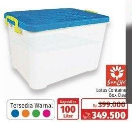 Promo Harga SUNLIFE Lotus Container Box Clear 100liter  - Lotte Grosir