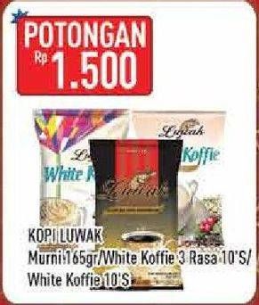 Promo Harga LUWAK Kopi Murni/White Koffie 3 Rasa/White Koffie  - Hypermart