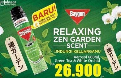 Promo Harga BAYGON Insektisida Spray Green Tea White Orchid 600 ml - Hari Hari