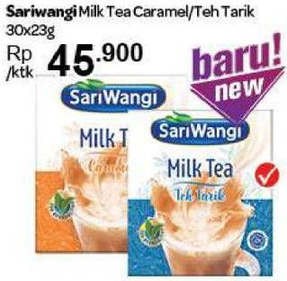 Promo Harga Sariwangi Milk Tea Caramel, Teh Tarik 30 pcs - Carrefour