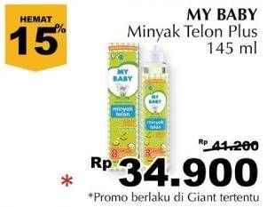 Promo Harga MY BABY Minyak Telon Plus 145 ml - Giant