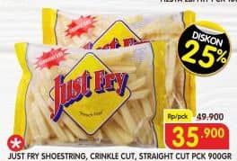 Promo Harga Just Fry French Fries Shoestrings, Crinkle Cut, Straight Cut 900 gr - Superindo
