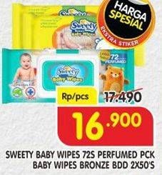 Promo Harga SWEETY Baby Wipes Perfumed/SWEETY Bronze Baby Wipes  - Superindo