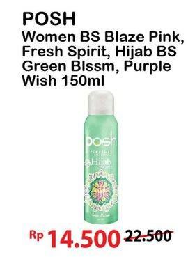 Promo Harga POSH Women BS Blaze Pink, Fresh Spirit, Hijab BS Green Blossom, Purple Wish 150 mL  - Alfamart