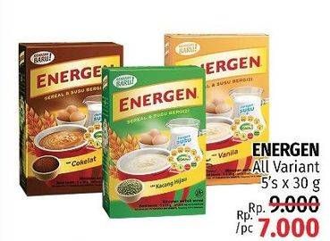 Promo Harga ENERGEN Cereal Instant All Variants per 5 pcs 30 gr - LotteMart