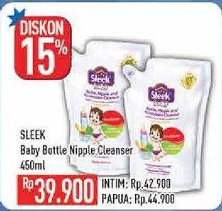 Promo Harga SLEEK Baby Bottle, Nipple and Accessories Cleanser 450 ml - Hypermart