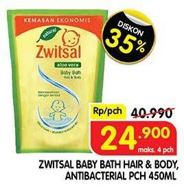Promo Harga ZWITSAL Natural Baby Bath 2 In 1 Antibacterial 450 ml - Superindo