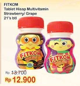 Promo Harga FITKOM Vitamin Anak Tablet Strawberry, Grape 21 pcs - Indomaret