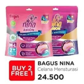 Promo Harga Bagus Nina Anion Celana Menstruasi 2 pcs - Watsons