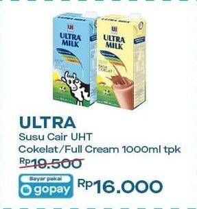 Promo Harga ULTRA MILK Susu UHT Coklat, Full Cream 1000 ml - Indomaret