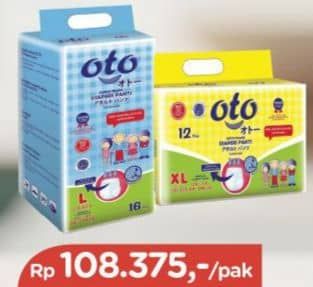 Promo Harga OTO Adult Diapers Pants L16 16 pcs - TIP TOP