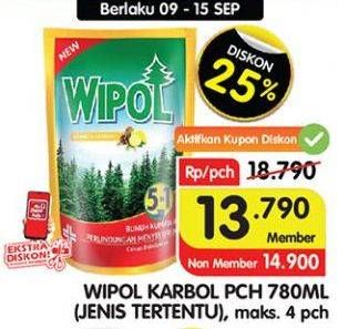 Promo Harga WIPOL Karbol Wangi Lemon 780 ml - Superindo