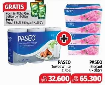 Promo Harga PASEO Towel Tissu  + Facial Tissue Elegant  - Lotte Grosir