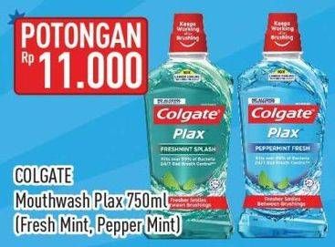 Promo Harga Colgate Mouthwash Plax Fresh Mint, Peppermint 750 ml - Hypermart