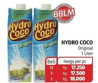 Promo Harga HYDRO COCO Minuman Kelapa Original 1000 ml - Lotte Grosir