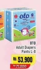 Promo Harga OTO Adult Diapers Pants L8 8 pcs - Alfamart