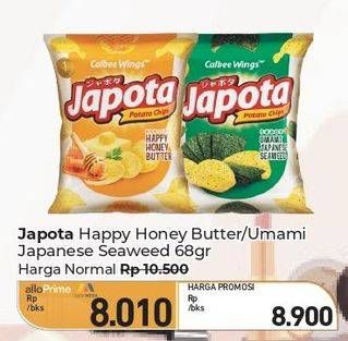 Promo Harga Japota Potato Chips Happy Honey Butter, Umami Japanese Seaweed 68 gr - Carrefour