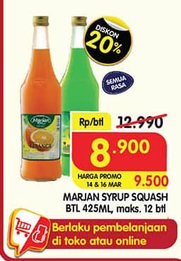 Promo Harga Marjan Syrup Squash All Variants 450 ml - Superindo