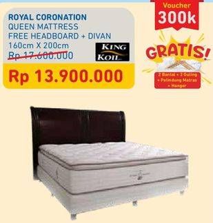 Promo Harga KING KOIL Royal Coronation Mattress 160x200cm  - Courts