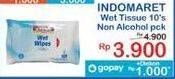 Promo Harga Indomaret Wet Tissue Non Alkohol 10 sheet - Indomaret