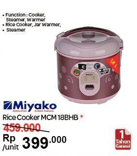 Promo Harga MIYAKO Rice Cooker MCM 18BHB  - Carrefour