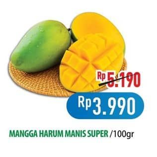 Promo Harga Mangga Harum Manis Super per 100 gr - Hypermart