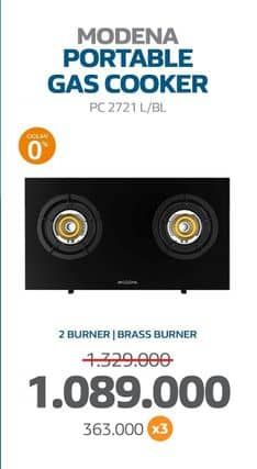 Promo Harga Modena Kompor Gas 2 Burner Aluminum PC 2721 L  - Electronic City
