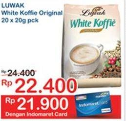 Promo Harga Luwak White Koffie Original per 20 sachet 20 gr - Indomaret