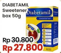 Promo Harga Diabetamil Sweetener per 50 sachet 1 gr - Indomaret