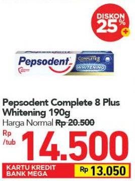 Promo Harga PEPSODENT Pasta Gigi Complete 8 Actions 190 gr - Carrefour