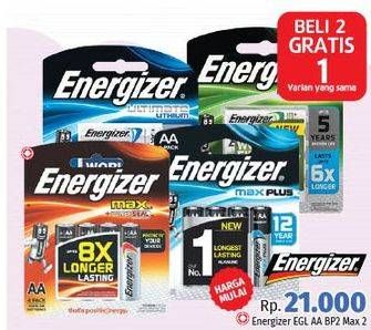 Promo Harga ENERGIZER Battery Alkaline Max BP2  - LotteMart