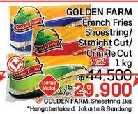 Promo Harga Golden Farm French Fries Straight, Crinkle, Shoestring 1000 gr - LotteMart