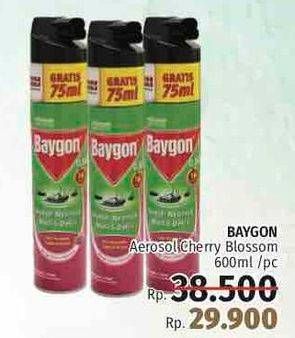 Promo Harga BAYGON Insektisida Spray Cherry Blossom 600 ml - LotteMart