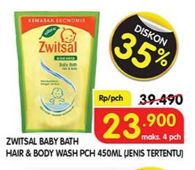 Promo Harga ZWITSAL Natural Baby Bath 450 ml - Superindo