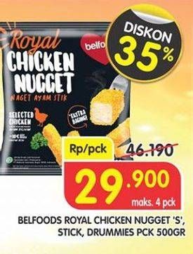 Promo Harga BELFOODS Royal Nugget 500 gr - Superindo