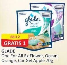 Promo Harga GLADE One For All Ex Flower, Ocean, Orange, Car Gel Apple 70g  - Alfamart