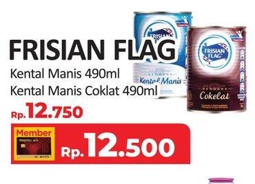 Promo Harga FRISIAN FLAG Susu Kental Manis Cokelat, Putih 490 gr - Yogya