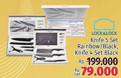 Promo Harga LOCK & LOCK Knife Set Black 4 pcs - LotteMart