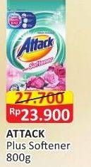 Promo Harga Attack Detergent Powder Plus Softener 800 gr - Alfamart