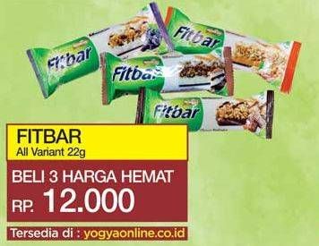 Promo Harga FITBAR Makanan Ringan Sehat All Variants per 3 pcs 22 gr - Yogya