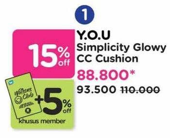 Promo Harga YOU Simplicity Glowy CC Cushion  - Watsons