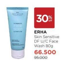 Promo Harga ERHA Skinsitive Ultracalm Face Wash 80 gr - Watsons