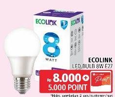 Promo Harga ECOLINK LED Bulb 8W  - LotteMart